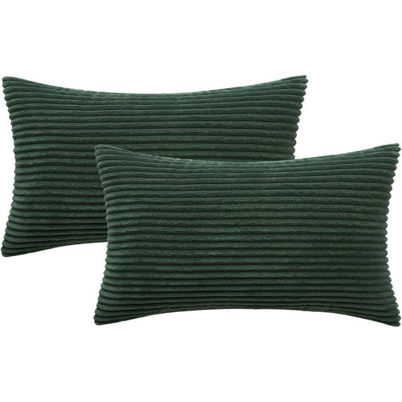 Wehilion 2pcs Throw Pillow Covers Set Cushion Cases Pillowcases for Sofa Bedroom Car Corduroy Soft Soild Decorative Square Christmas