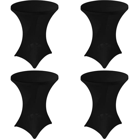 Wehilion 32x43 Inch Cocktail Table Cover Spandex Stretch Square Corners Tablecloth, Cocktail Round Table Cloth, Fitted High Top Table for Bar, Weddings, Birthday, Banquet, Party