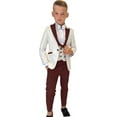 thumbnail image 1 of Wehilion Boys Formal Suit Wedding Tuxedo 3 Pieces Floral Jacket Pants Vest Kids Party Blazer, 1 of 5