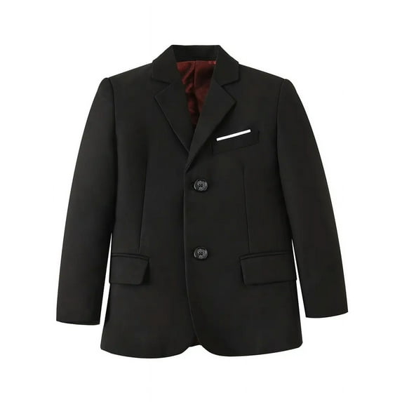 Wehilion Boys Jacket Slim Fit Kids Wedding Outfit Boys Blazer Up Size 12Y, Black