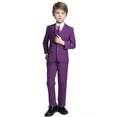 thumbnail image 1 of Wehilion Boys Preppy Style Suit Vest, Boys Clothing For Wedding Banquet Dress,Purple 5Y, 1 of 2