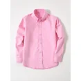 thumbnail image 1 of Wehilion Boys Solid Lapel Shirt, Kids Long Sleeve Classic Top, For Daily Wear And Formal Occasion,Pink 8Y, 1 of 5