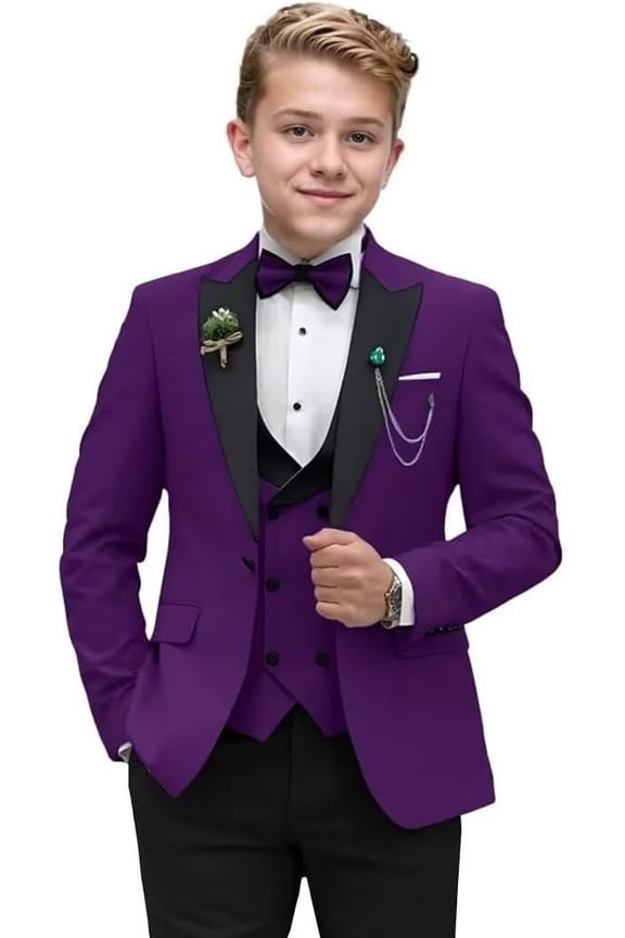 Boys Suit Formal Tuxedo Suits for Boys Wedding Ring Bear Outfit 3 Pieces Kids Tuxedo Blazer Vest Pants