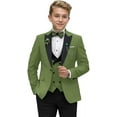 thumbnail image 1 of Wehilion Boys Suit Formal Tuxedo Suits for Boys Wedding Ring Bear Outfit 3 Pieces Kids Tuxedo Blazer Vest Pants, 1 of 6