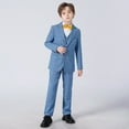 thumbnail image 1 of Wehilion Boys Suits 5 Piece Set Slim Fit Blue check Kids Wedding Outfit Boys Dresswear Up Size 8 (Toddler, Little Boys, Big Boys), 1 of 4