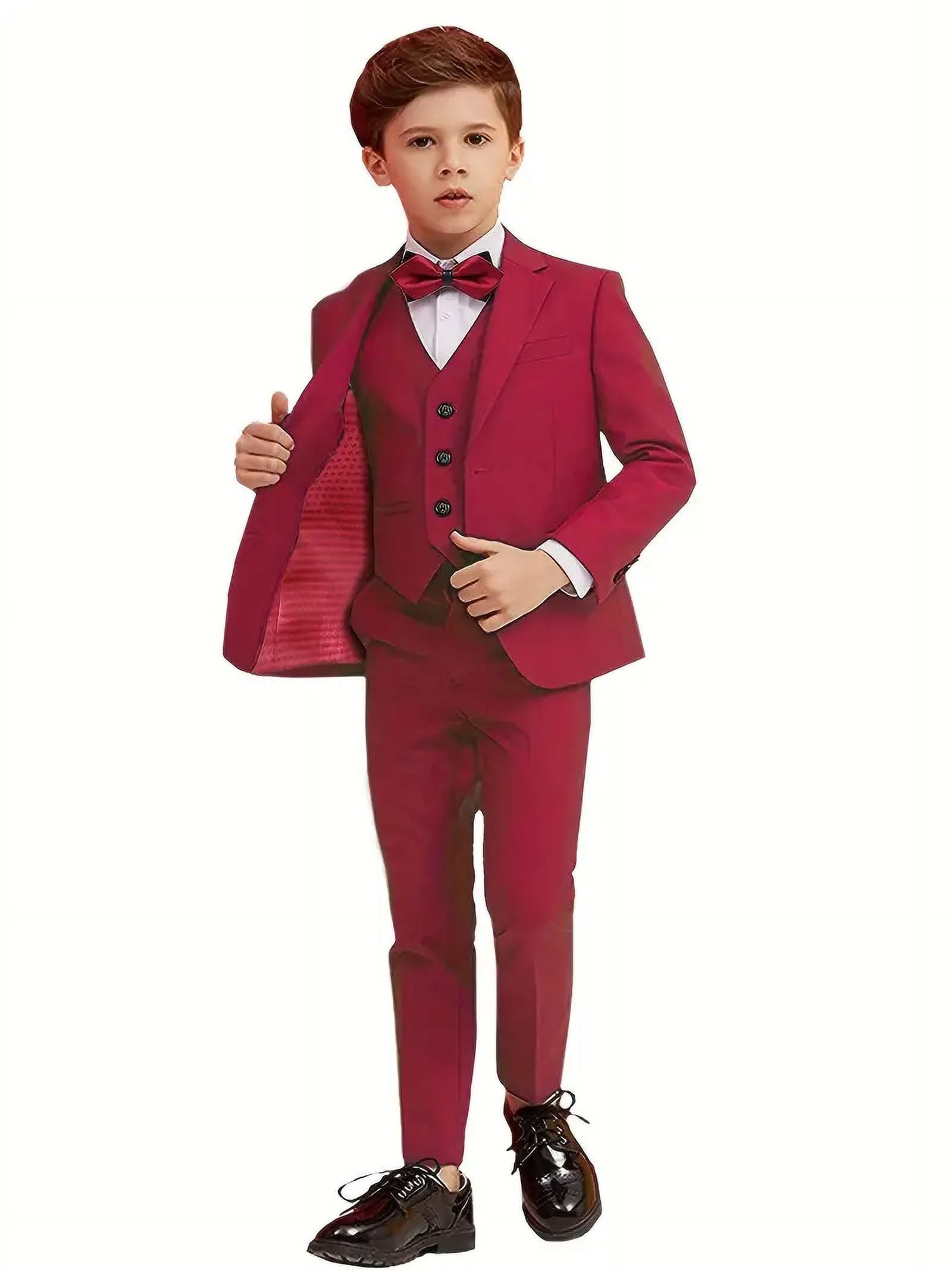SUITLAB London Boys 7 Piece Suit Set in Red