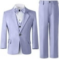 thumbnail image 1 of Wehilion Boys Tuxedo Suit Three Piece Kids Tuxedo Suit for Boys Formal Suit Jacket Blazer Pants Vest Set, 1 of 5