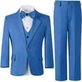thumbnail image 1 of Wehilion Boys Tuxedo Suit Three Piece Kids Tuxedo Suit for Boys Formal Suit Jacket Blazer Pants Vest Set, 1 of 5