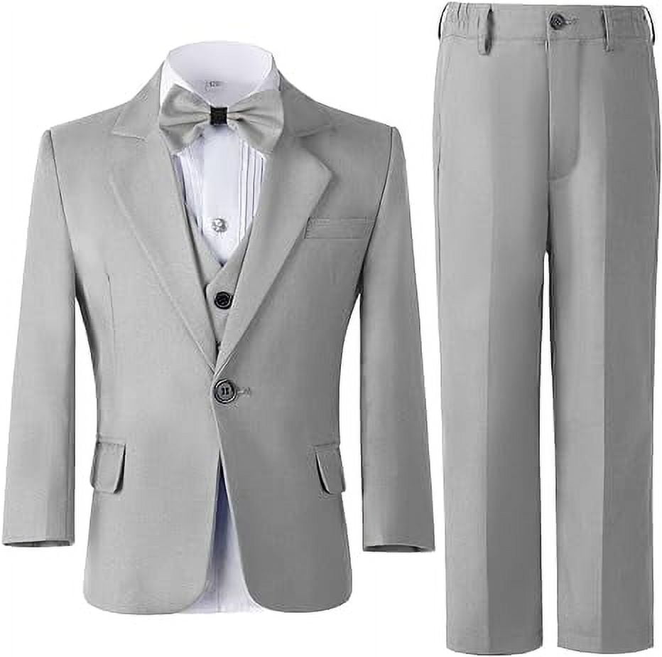 Boys 3-Piece Tuxedo Suit Set - Slim Fit Blazer, Vest & Pants, For Weddings, Parties, Formal Events