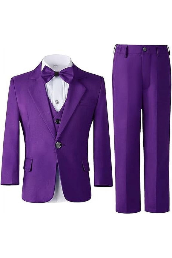 Boys Tuxedo Suit Three Piece Kids Tuxedo Suit for Boys Formal Suit Jacket Blazer Pants Vest Set
