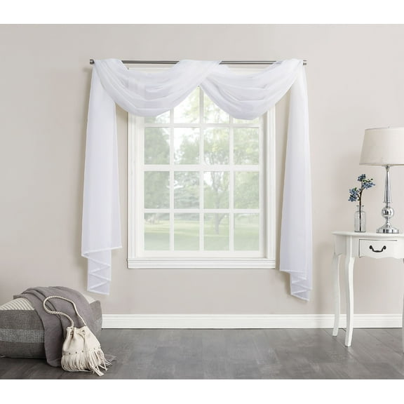 Wehilion Canopy Bed Curtains - Long Sheer Window Scarf, Valances Curtains for Wedding Arch French Door Patio Frame Party Event Backdrops