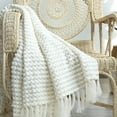 thumbnail image 1 of Wehilion Chunky Knit Blanket Throw, Hand Knit Chenille Throw Blanket for Sofa & Home Decor, Knitted Throw Blankets with Tassels Perfect House Warming Gift, Cozy Soft Lightweight for All Season, 1 of 7