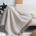 thumbnail image 1 of Wehilion Chunky Knit Blanket Throw, Hand Knit Chenille Throw Blanket for Sofa & Home Decor, Knitted Throw Blankets with Tassels Perfect House Warming Gift, Cozy Soft Lightweight for All Season, 1 of 7
