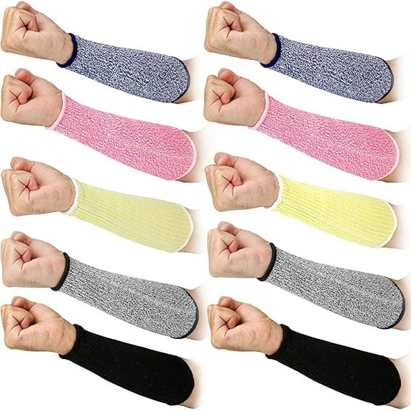 Wehilion Cut Resistant Arm Sleeve Forearm Protection Sleeves Level 5 Protection Bite-Proof Arm Protectors Safety Arm Guard for Men Women(21CM)