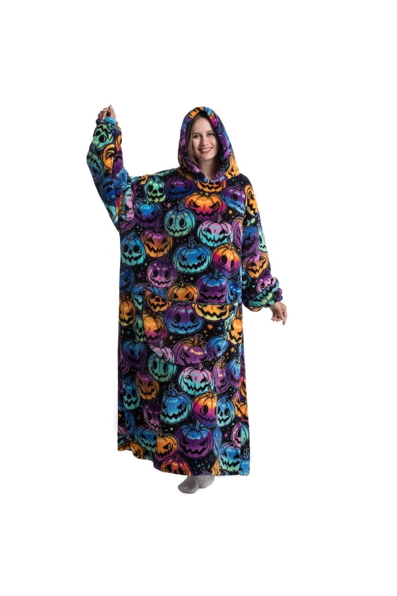 Extra Long Wearable Blanket Hoodie for Women Men Adults Oversized Hooded Blanket Sweatshirt, Super Soft Warm Comfortable Giant Wearable Blanket Hoodie with Big Pocket