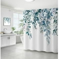 thumbnail image 1 of Wehilion Green Leaves Shower Curtain Sets with Non-Slip Rug 4PCS, Toilet Lid Cover and Bath Mat, Plant Leaves Shower Curtain Sets with 12 Hooks, Shower Curtain for Bathroom Set Decor, 1 of 8