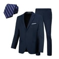 thumbnail image 1 of Wehilion Men's 4Pcs Big and Tall Solid Suit Set Jacket Wedding&business, Men's Fashion Professional Formal Clothing, Plus Size, 1 of 8