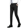 thumbnail image 1 of Wehilion Men's Premium Slim Fit Dress Suit Pants Slacks Tight Suit Elastic Formal Trousers,Black,M, 1 of 6