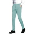thumbnail image 1 of Wehilion Men's Premium Slim Fit Dress Suit Pants Slacks Tight Suit Elastic Formal Trousers,Green,XL, 1 of 6