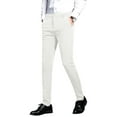 thumbnail image 1 of Wehilion Men's Premium Slim Fit Dress Suit Pants Slacks Tight Suit Elastic Formal Trousers,White,XS, 1 of 6