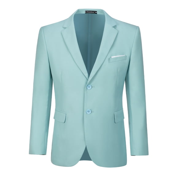 Wehilion Men's Premium Stretch Classic Fit Suit Jacket Separate Coat-Regular and Big & Tall Sizes Long-Sleeve Button-Front Blazer,Green,XXL