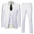 thumbnail image 1 of Wehilion Men's Suit Slim Fit 3-Piece Suit Casual Blazer Business Wedding Party Jacket Vest Pants White, 1 of 7