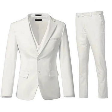 Wehilion Men's Suit Slim Fit 3-Piece Suit Casual Blazer Business Wedding Party Jacket Vest Pants