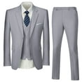thumbnail image 1 of Wehilion Mens Suits Set Slim Fit Men 3 Piece Dress Suit Prom Blazer Wedding Formal Jacket & Vest & Pants Gray M, 1 of 7