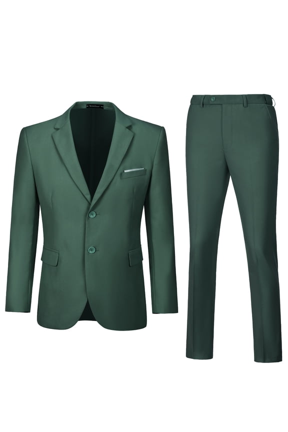 Mens Suits Slim Fit 2 Piece Formal Two Button Single Breasted Tuxedo for Men Wedding Casual Business Jacket Pants