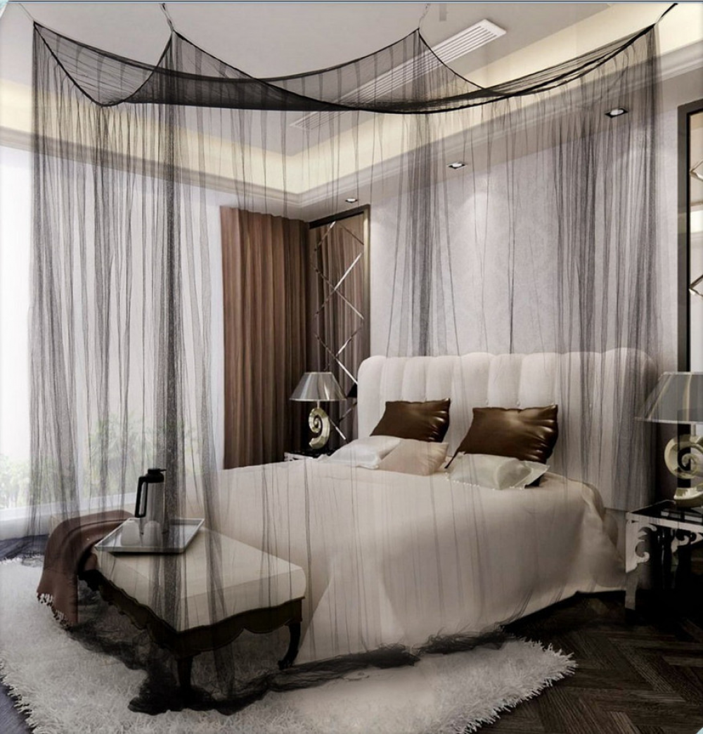 4 Poster Bed Canopy Functional Mosquito Insect Netting Fit Twin, Twin ...