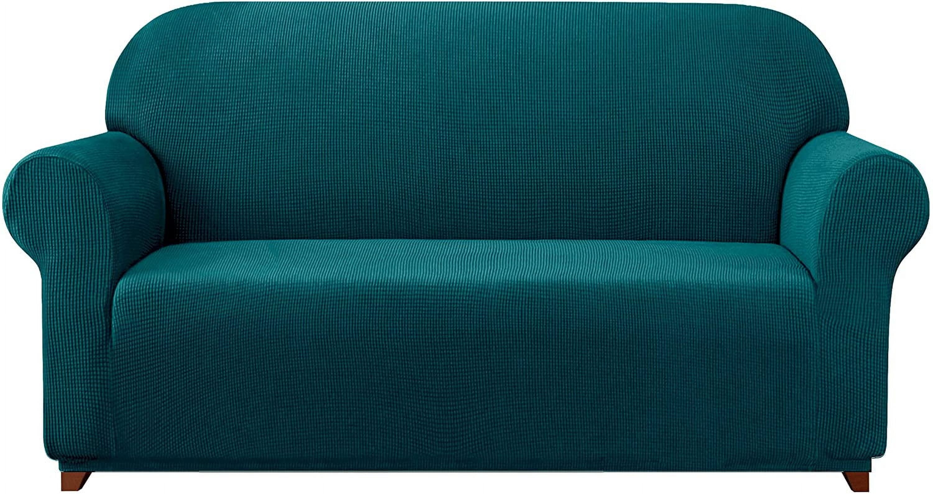 Wehilion One Piece High Stretch Couch Cover, Large Sofa Slipcover, fit seat, Machine Washable Spandex Jacquard Fabric, Non-Slip Furniture Protector
