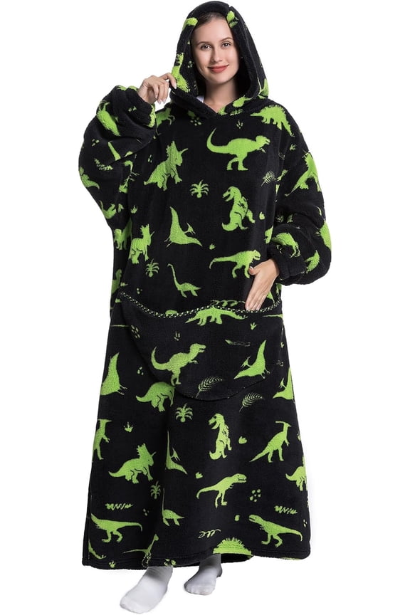 Oversized Blanket Hoodie,Adult Snuggle Fleece Wearable Blanket Fluffy Giant Hooded Sweatshirt,Adult 140cm Leght