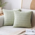 thumbnail image 1 of Wehilion Pack of 2 Corduroy Decorative Throw Pillow Covers Soft Boho Striped Pillow Covers Modern Farmhouse Christmas Home Decor for Sofa Living Room Couch Bed, 1 of 6