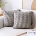 thumbnail image 1 of Wehilion Pack of 2 Corduroy Decorative Throw Pillow Covers Soft Boho Striped Pillow Covers Modern Farmhouse Christmas Home Decor for Sofa Living Room Couch Bed, 1 of 6