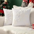 thumbnail image 1 of Wehilion Pillow Covers Christmas Decorative Snowflake Throw Canvas Embroidery Cushion Cases Decor Soft Pillowcases for Couch Sofa Bedroom Car set of 2(18x18in), 1 of 10
