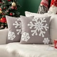 thumbnail image 1 of Wehilion Pillow Covers Christmas Decorative Snowflake Throw Canvas Embroidery Cushion Cases Decor Soft Pillowcases for Couch Sofa Bedroom Car set of 2(18x18in), 1 of 10