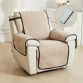 thumbnail image 1 of Wehilion Recliner Chair Covers, tracing color bumping Soft Recliner Slipcovers  Washable Non Slip Furniture Protector Sofa Armrest Cover with Elastic Strap for Kids, Dogs, Pets(Coffee), 1 of 7