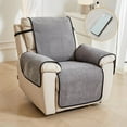 thumbnail image 1 of Wehilion Recliner Chair Covers, tracing color bumping Soft Recliner Slipcovers  Washable Non Slip Furniture Protector Sofa Armrest Cover with Elastic Strap for Kids, Dogs, Pets(Gray), 1 of 7