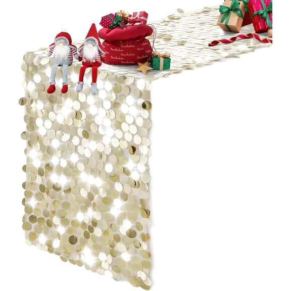 Wehilion  Sequin Glitter Table Runners, Glitter Premium Big Sequin Table Runner, Rectangle Table Runner for Halloween, Christmas, Wedding Party, Birthday Party, Banquet Decor