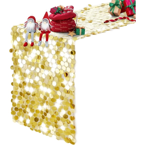 Wehilion  Sequin Glitter Table Runners, Glitter Premium Big Sequin Table Runner, Rectangle Table Runner for Halloween, Christmas, Wedding Party, Birthday Party, Banquet Decor