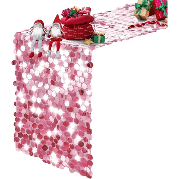 Wehilion Sequin Glitter Table Runners, Glitter Premium Big Sequin Table Runner, Rectangle Table Runner for Halloween, Christmas, Wedding Party, Birthday Party, Banquet Decor