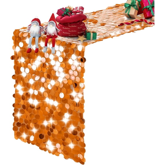 Wehilion Sequin Glitter Table Runners, Glitter Premium Big Sequin Table Runner, Rectangle Table Runner for Halloween, Christmas, Wedding Party, Birthday Party, Banquet Decor