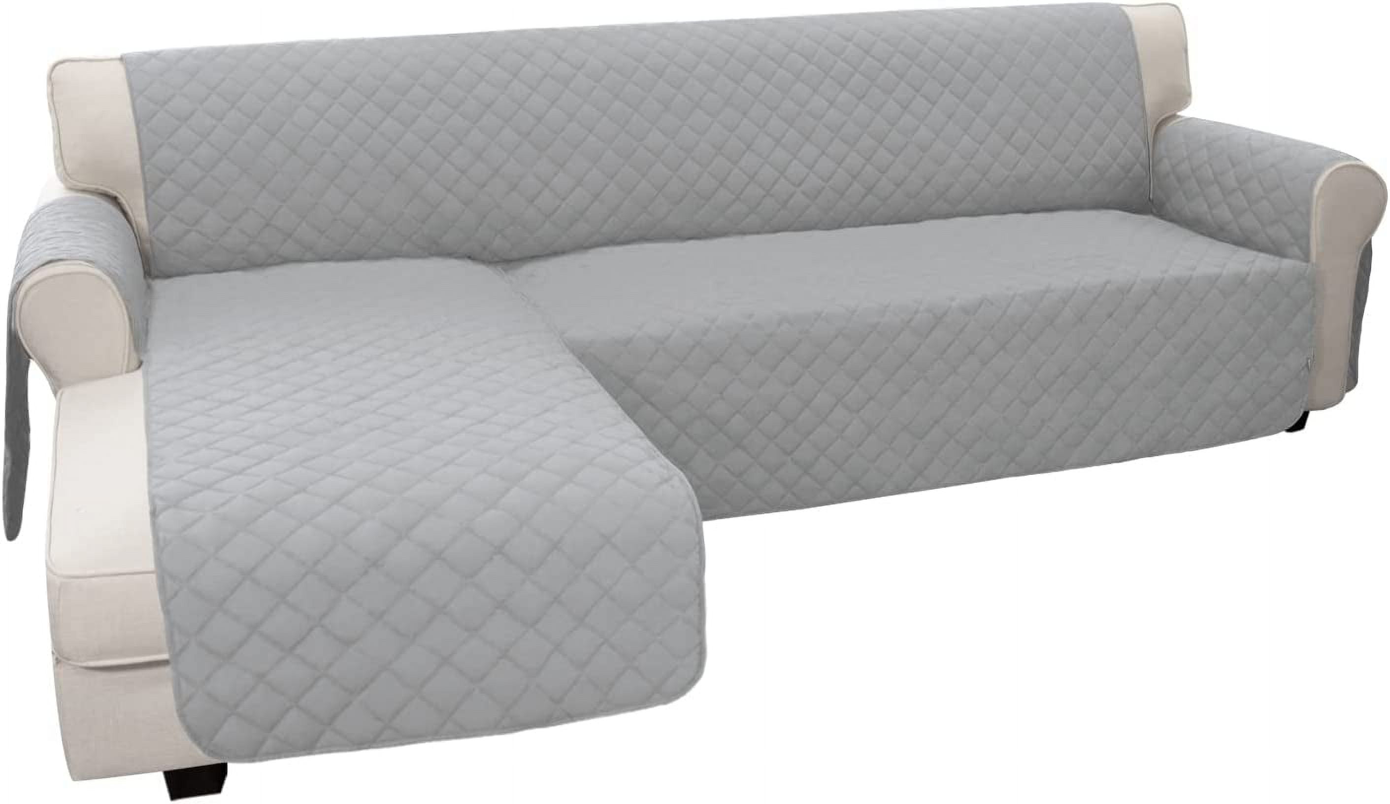 Wehilion Sofa Slipcover L Shape Sofa Cover Sectional Couch Cover Chaise Lounge Cover Reversible Sofa Cover Furniture Protector Cover for Pets Kids Children Dog Cat (Large, Light Blue/Light Blue)