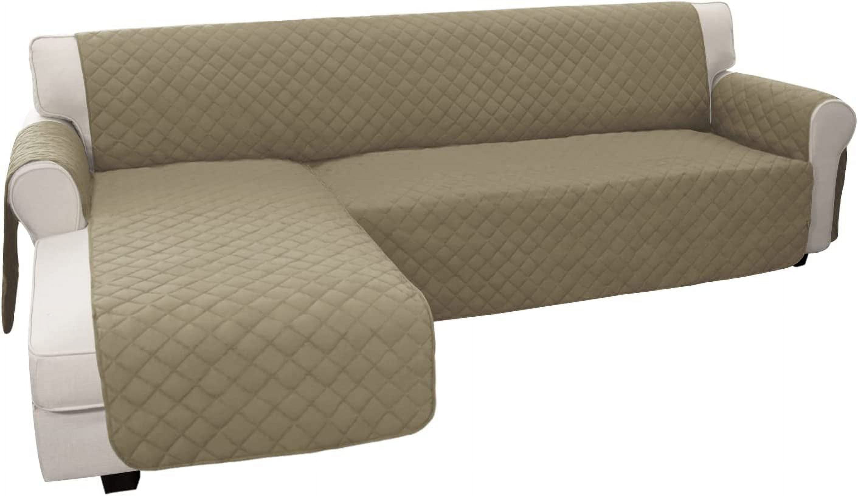 Wehilion Sofa Slipcover L Shape Sofa Cover Sectional Couch Cover Chaise Lounge Cover Reversible Sofa Cover Furniture Protector Cover for Pets Kids Children Dog Cat (Large, Light Blue/Light Blue)