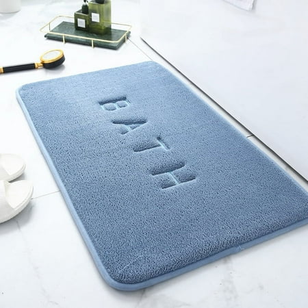 Wehilion Soft Absorbent Bathroom Mat Rug and Bath Mat,Machine Washable Quick Dry Carpet, for Bath, Shower,Bedroom,Door Mat,(20"x29",Blue)