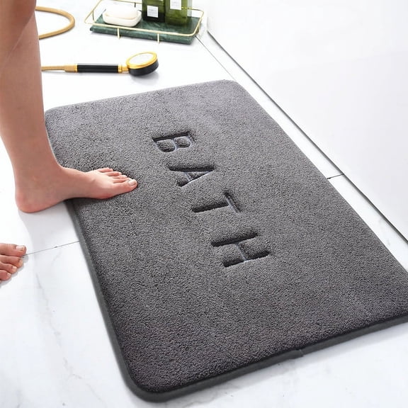 Wehilion Soft Absorbent Bathroom Mat Rug and Bath Mat,Machine Washable Quick Dry Carpet, for Bath, Shower,Bedroom,Door Mat,(20"x29",Dark Grey)