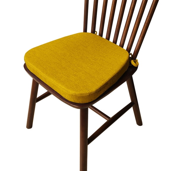 Wehilion Soft Non-Slip Dining Kitchen Chair Cushion Seat Pads Dining Room Indoor Removable Yellow, 17"W x 16"L*1.17"H