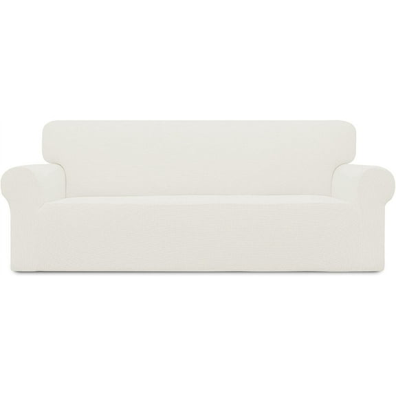 Wehilion Stretch Oversized Sofa Slipcover 1-Piece Sofa Cover Furniture Protector Couch Soft with Elastic Bottom for Kids, Polyester Spandex Jacquard Fabric Small Checks Christmas Red