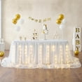 thumbnail image 1 of Wehilion Tulle Table Skirt Ruffle Tutu Table Cloth, LED Table Skirt for Rectangle Table for Baby Shower Wedding, Birthday Party Decoration, 1 of 7
