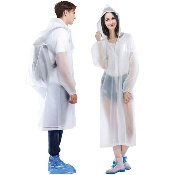 Wehilion Waterproof Jacket Clear EVA Raincoat Rain Coat Hooded Poncho Rainwear Unisex